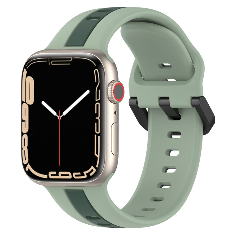 Cinturino in silicone con fibbia ad anello bicolore, For Apple Watch Series 8&7 41mm