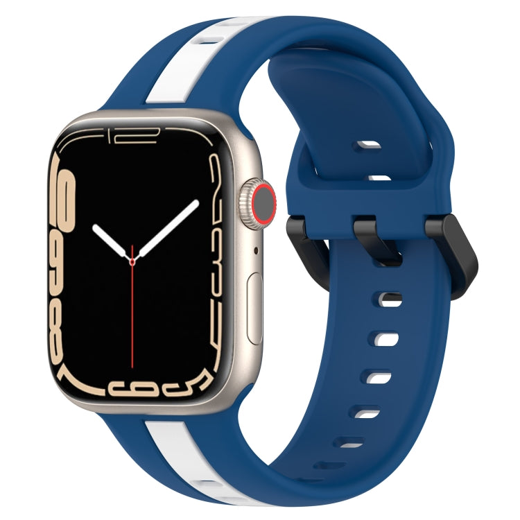 Cinturino in silicone con fibbia ad anello bicolore, For Apple Watch Series 8&7 41mm