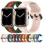 Cinturino in silicone con fibbia ad anello bicolore, For Apple Watch Series 8&7 41mm