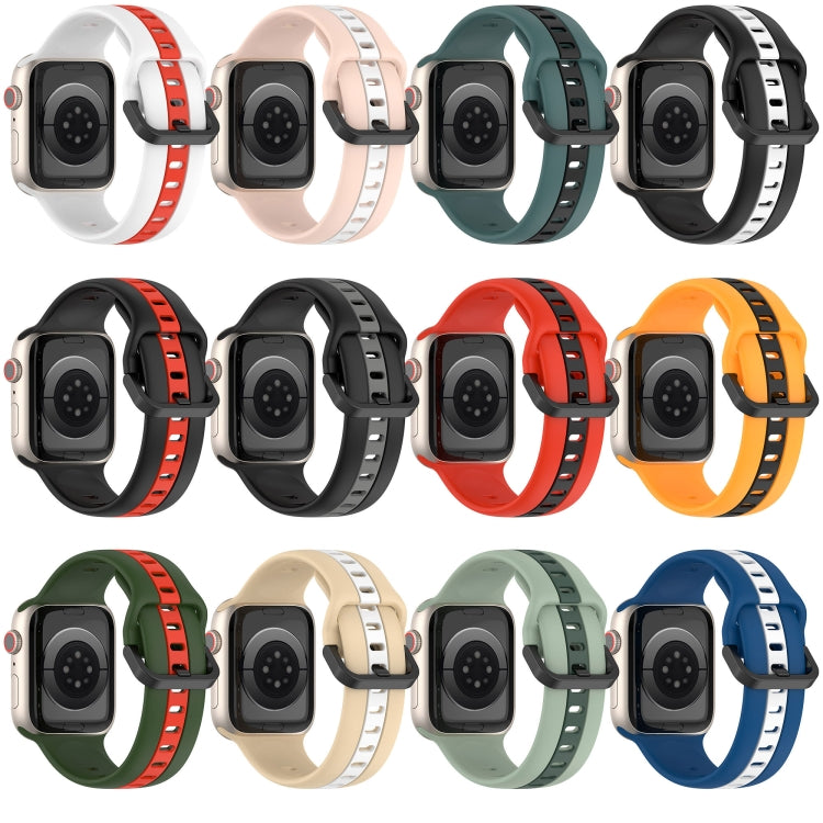 Cinturino in silicone con fibbia ad anello bicolore, For Apple Watch Series 8&7 41mm