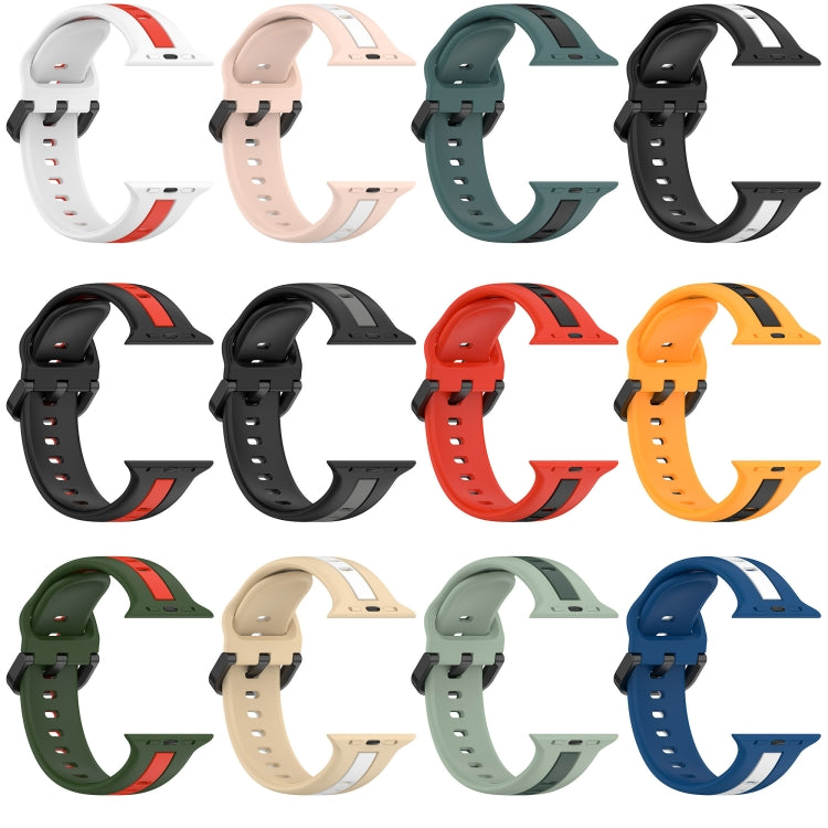 Cinturino in silicone con fibbia ad anello bicolore, For Apple Watch Series 8&7 41mm