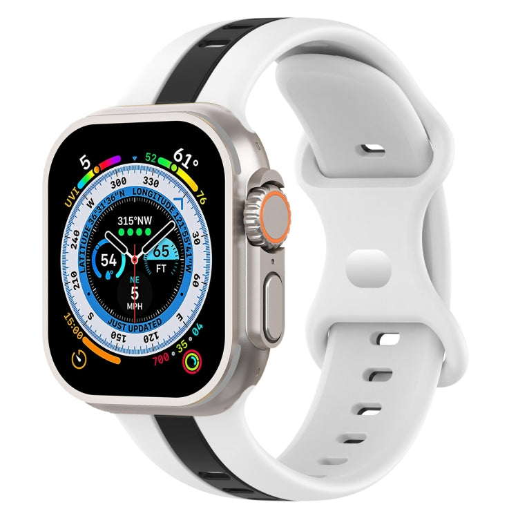 Cinturino in silicone bicolore con fibbia a farfalla, For Apple Watch Ultra 49mm