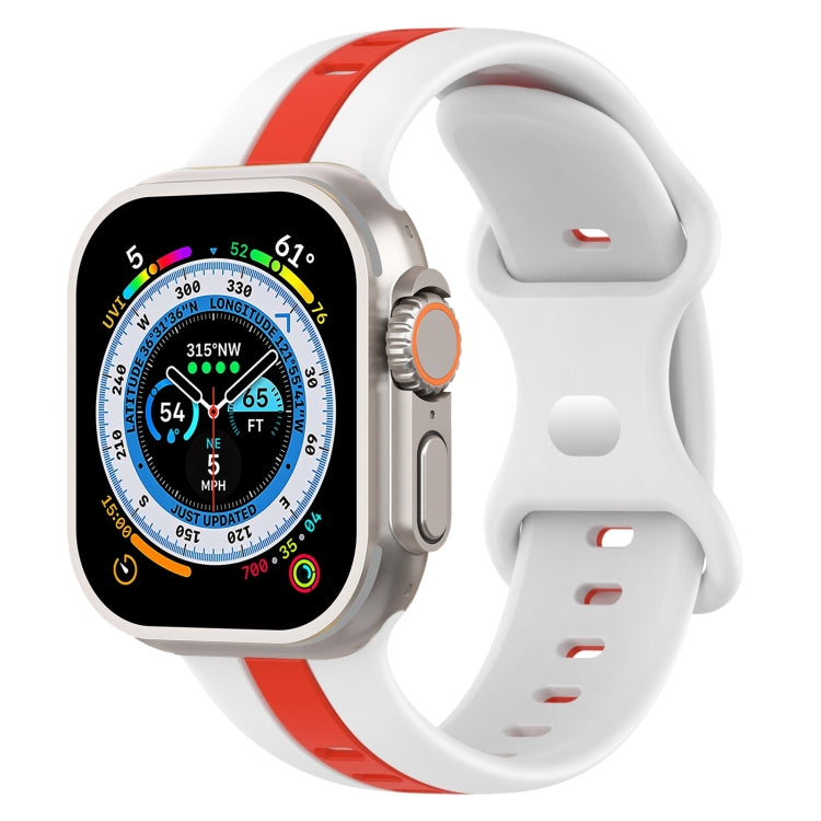 Cinturino in silicone bicolore con fibbia a farfalla, For Apple Watch Ultra 49mm