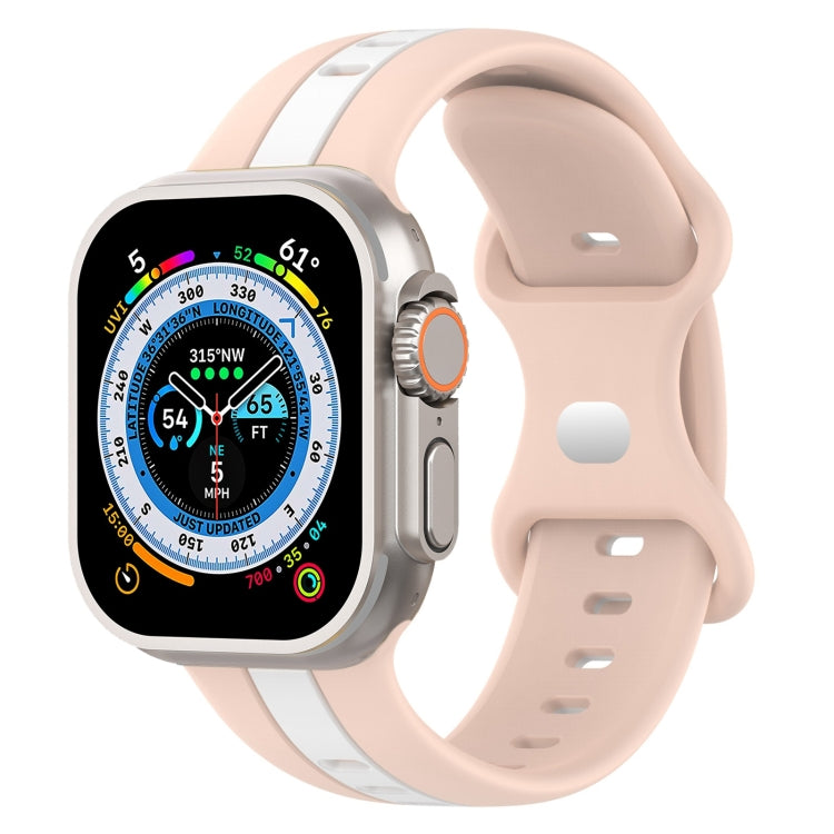 Cinturino in silicone bicolore con fibbia a farfalla, For Apple Watch Ultra 49mm