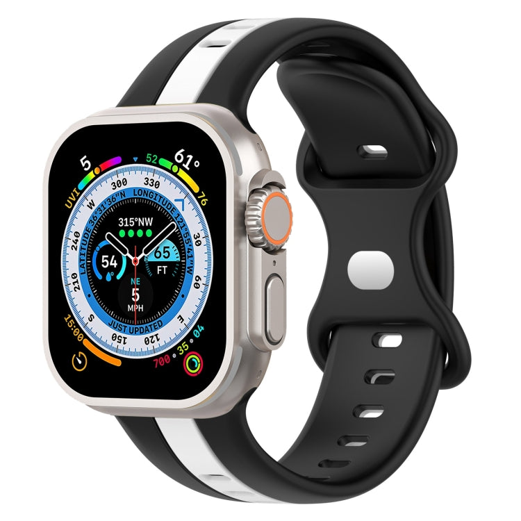 Cinturino in silicone bicolore con fibbia a farfalla, For Apple Watch Ultra 49mm