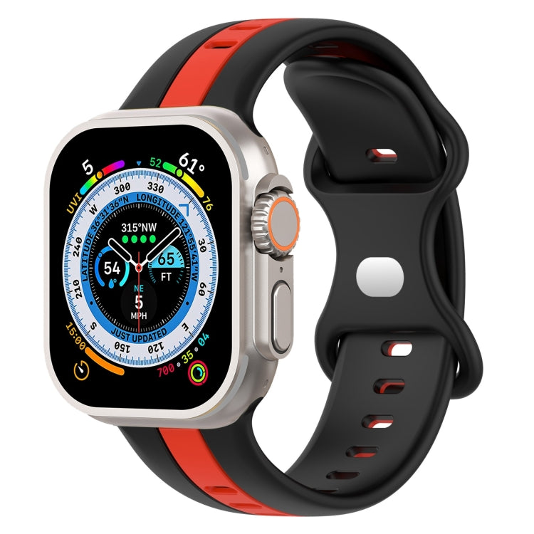 Cinturino in silicone bicolore con fibbia a farfalla, For Apple Watch Ultra 49mm