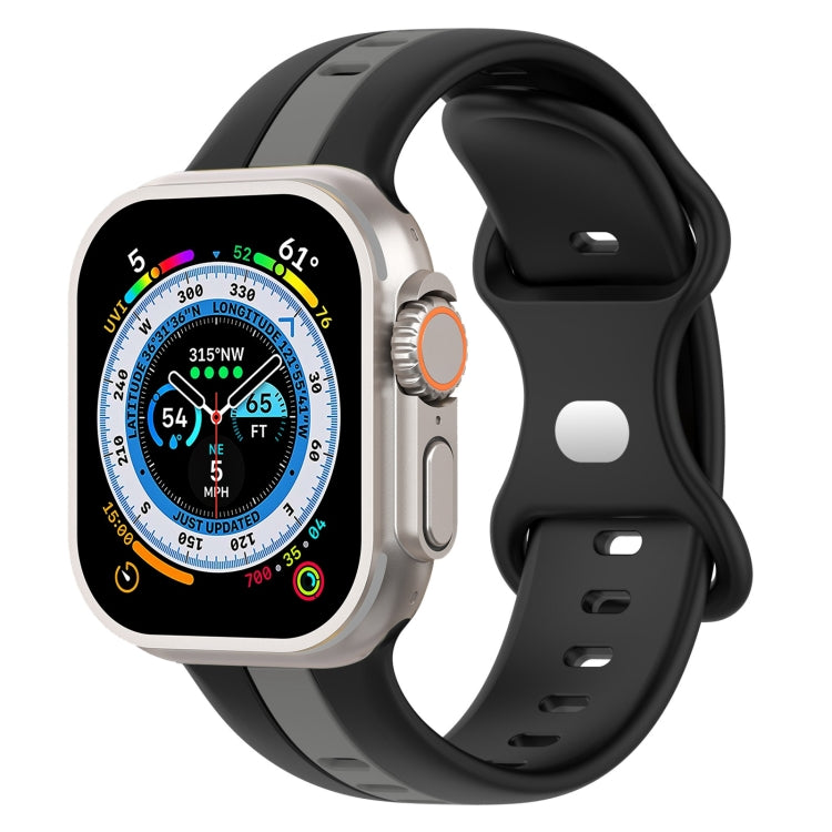 Cinturino in silicone bicolore con fibbia a farfalla, For Apple Watch Ultra 49mm