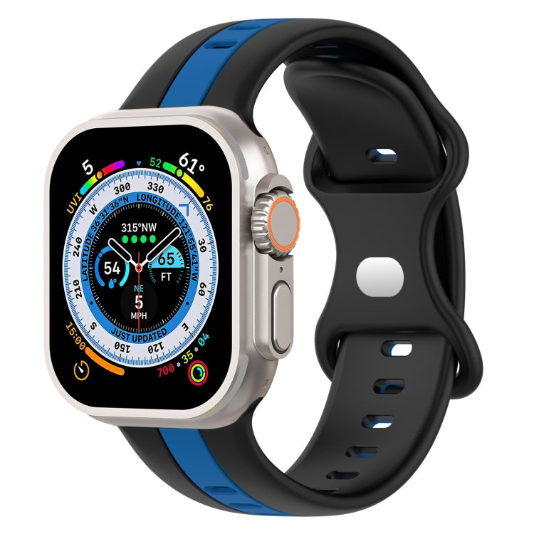 Cinturino in silicone bicolore con fibbia a farfalla, For Apple Watch Ultra 49mm