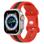Cinturino in silicone bicolore con fibbia a farfalla, For Apple Watch Ultra 49mm
