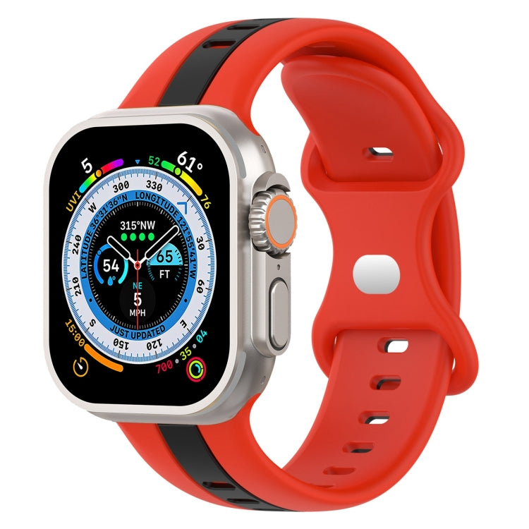 Cinturino in silicone bicolore con fibbia a farfalla, For Apple Watch Ultra 49mm