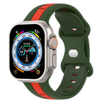 Cinturino in silicone bicolore con fibbia a farfalla, For Apple Watch Ultra 49mm