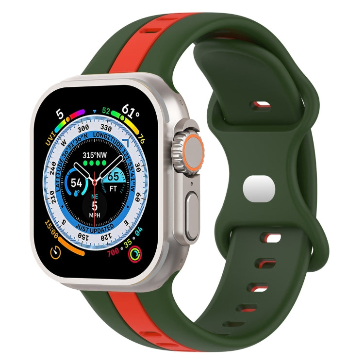 Cinturino in silicone bicolore con fibbia a farfalla, For Apple Watch Ultra 49mm