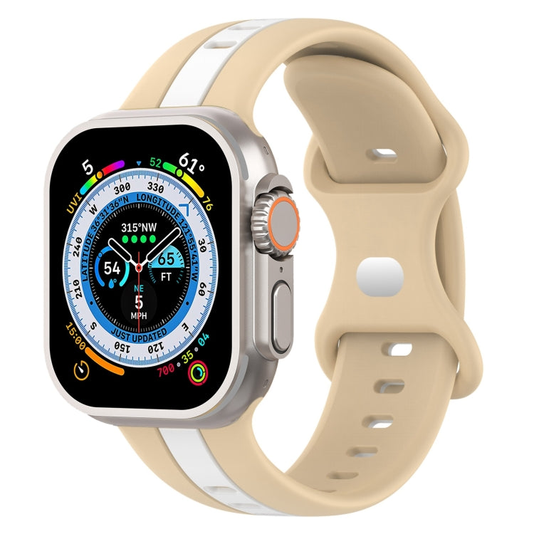 Cinturino in silicone bicolore con fibbia a farfalla, For Apple Watch Ultra 49mm