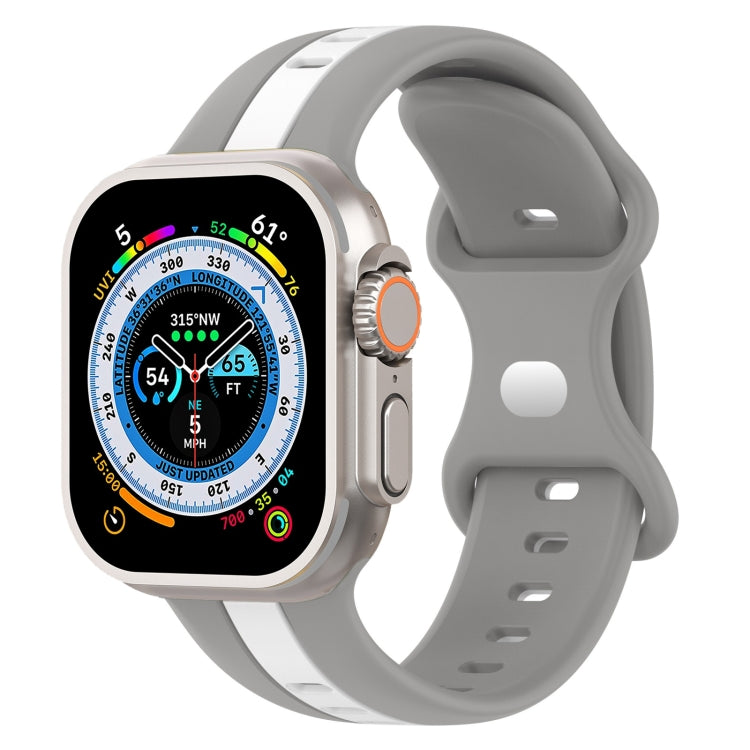 Cinturino in silicone bicolore con fibbia a farfalla, For Apple Watch Ultra 49mm