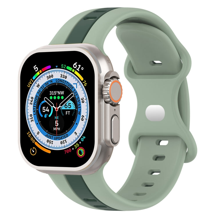 Cinturino in silicone bicolore con fibbia a farfalla, For Apple Watch Ultra 49mm