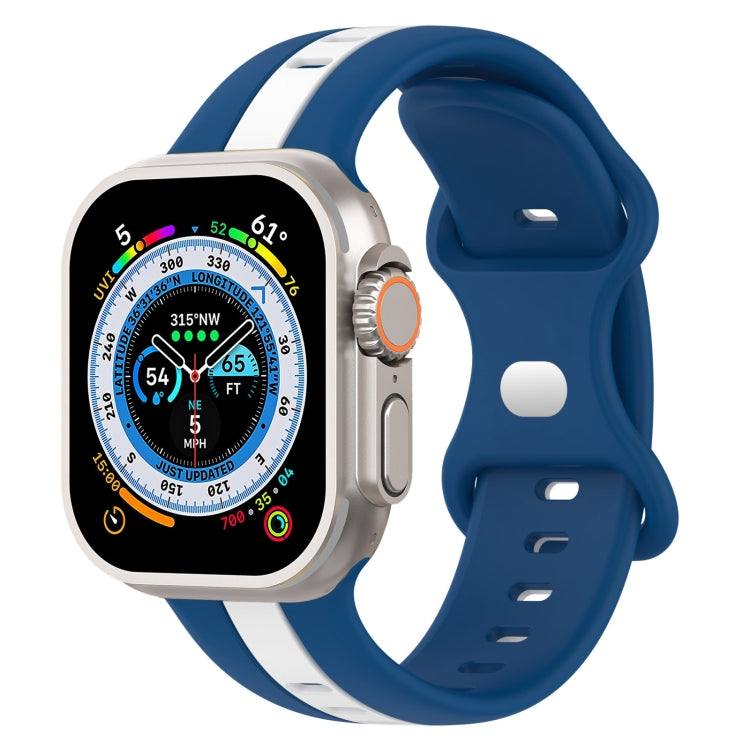 Cinturino in silicone bicolore con fibbia a farfalla, For Apple Watch Ultra 49mm