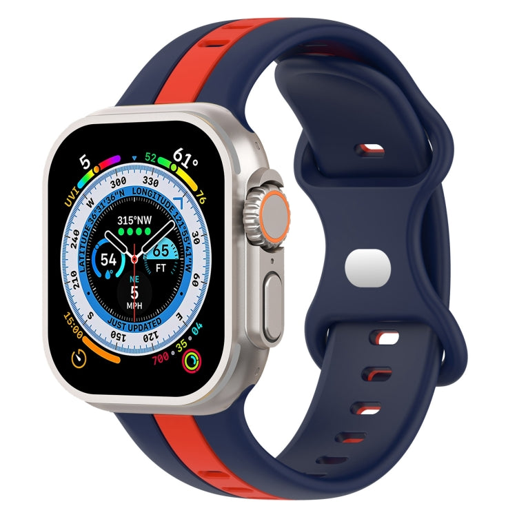 Cinturino in silicone bicolore con fibbia a farfalla, For Apple Watch Ultra 49mm