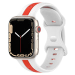 Cinturino in silicone bicolore con fibbia a farfalla, For Apple Watch Series 8&7 45mm