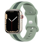 Cinturino in silicone bicolore con fibbia a farfalla, For Apple Watch Series 8&7 45mm