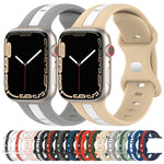 Cinturino in silicone bicolore con fibbia a farfalla, For Apple Watch Series 8&7 45mm