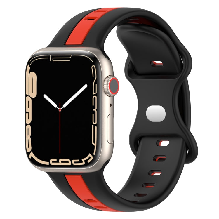 Cinturino in silicone bicolore con fibbia a farfalla, For Apple Watch Series 8&7 41mm