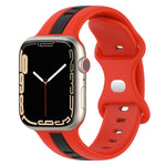 Cinturino in silicone bicolore con fibbia a farfalla, For Apple Watch Series 8&7 41mm