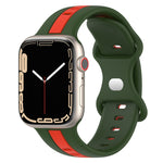 Cinturino in silicone bicolore con fibbia a farfalla, For Apple Watch Series 8&7 41mm