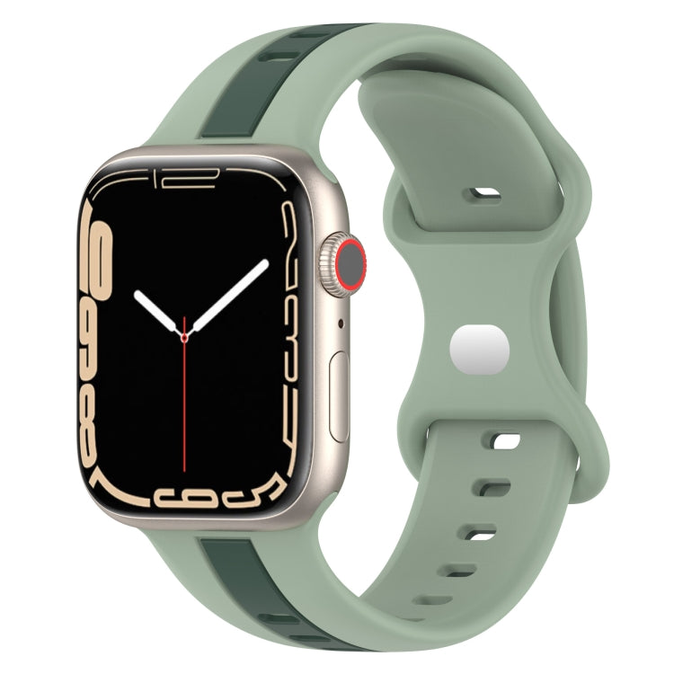 Cinturino in silicone bicolore con fibbia a farfalla, For Apple Watch Series 8&7 41mm