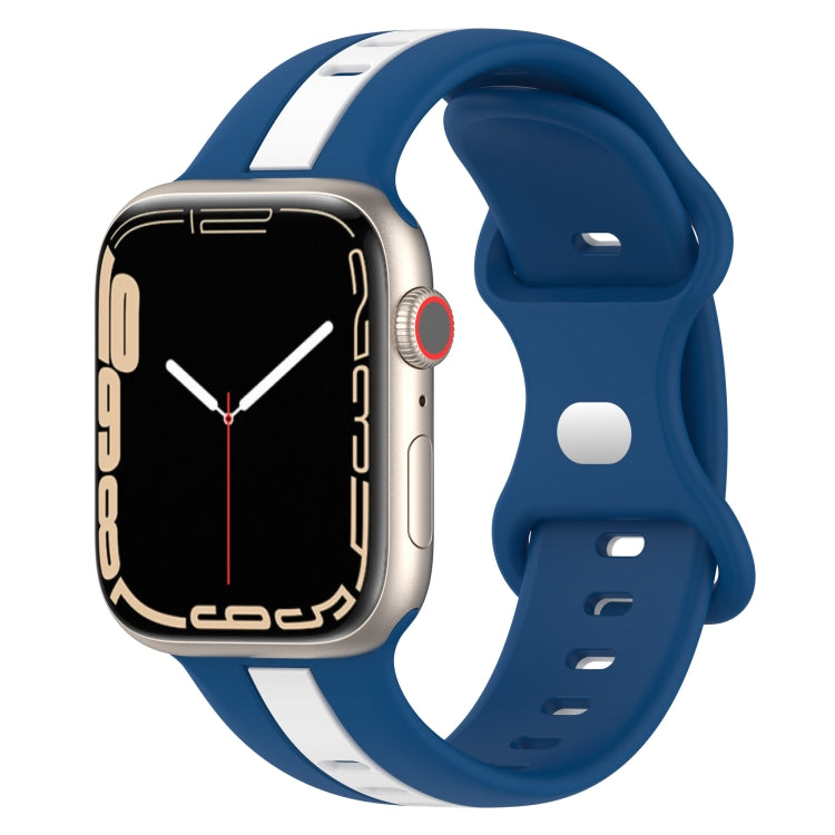 Cinturino in silicone bicolore con fibbia a farfalla, For Apple Watch Series 8&7 41mm