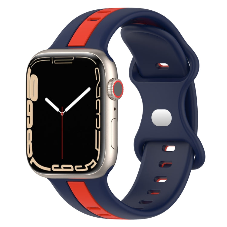 Cinturino in silicone bicolore con fibbia a farfalla, For Apple Watch Series 8&7 41mm