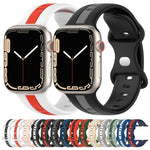Cinturino in silicone bicolore con fibbia a farfalla, For Apple Watch Series 8&7 41mm