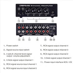 Distributore altoparlanti preamplificatore 2 ingressi 8 uscite