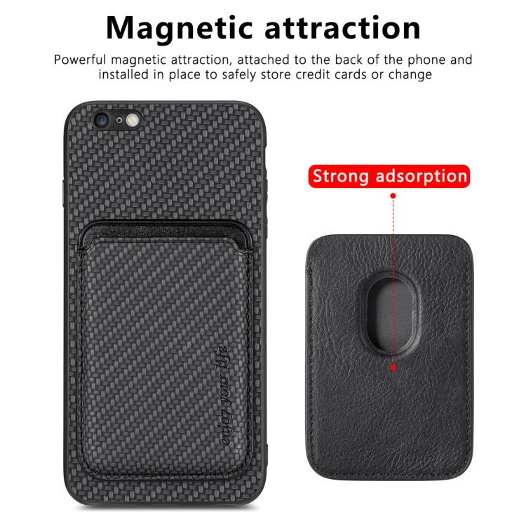 Custodia per telefono magnetica Magsafe in pelle in fibra di carbonio, For iPhone 6 Plus / 6S Plus, For iPhone 13, For iPhone 7 Plus / 8 Plus, For iPhone 11