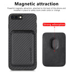 Custodia per telefono magnetica Magsafe in pelle in fibra di carbonio, For iPhone SE 2022 / 2020 /  7 / 8, For iPhone X / XS, For iPhone  XR, For iPhone XS Max