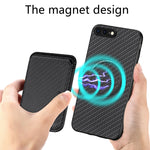 Custodia per telefono magnetica Magsafe in pelle in fibra di carbonio, For iPhone SE 2022 / 2020 /  7 / 8, For iPhone X / XS, For iPhone  XR, For iPhone XS Max