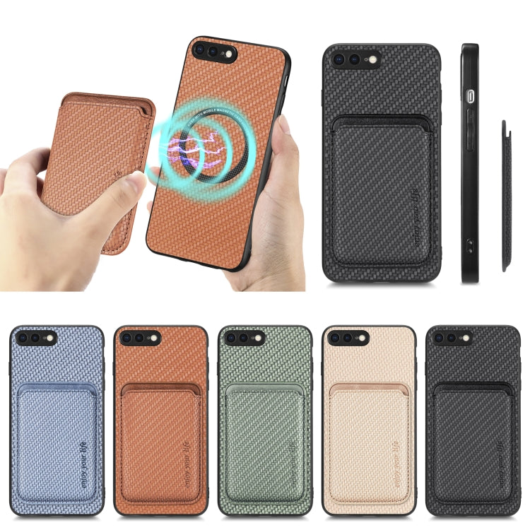 Custodia per telefono magnetica Magsafe in pelle in fibra di carbonio, For iPhone SE 2022 / 2020 /  7 / 8, For iPhone X / XS, For iPhone  XR, For iPhone XS Max