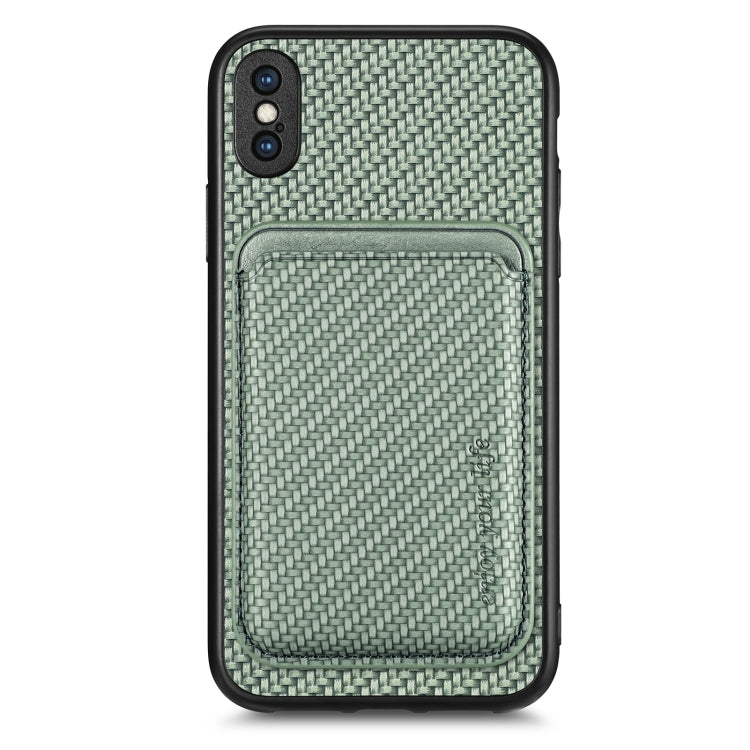Custodia per telefono magnetica Magsafe in pelle in fibra di carbonio, For iPhone SE 2022 / 2020 /  7 / 8, For iPhone X / XS, For iPhone  XR, For iPhone XS Max