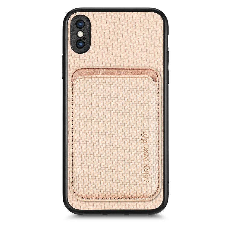 Custodia per telefono magnetica Magsafe in pelle in fibra di carbonio, For iPhone SE 2022 / 2020 /  7 / 8, For iPhone X / XS, For iPhone  XR, For iPhone XS Max