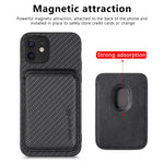 Custodia per telefono magnetica Magsafe in pelle in fibra di carbonio, For iPhone 11 Pro Max, For iPhone 12 mini, For iPhone 13 mini, For iPhone 13 Pro Max