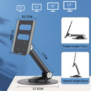 P4 Supporto per supporto per PC portatile per tablet con montante in metallo girevole a 360 gradi, P4