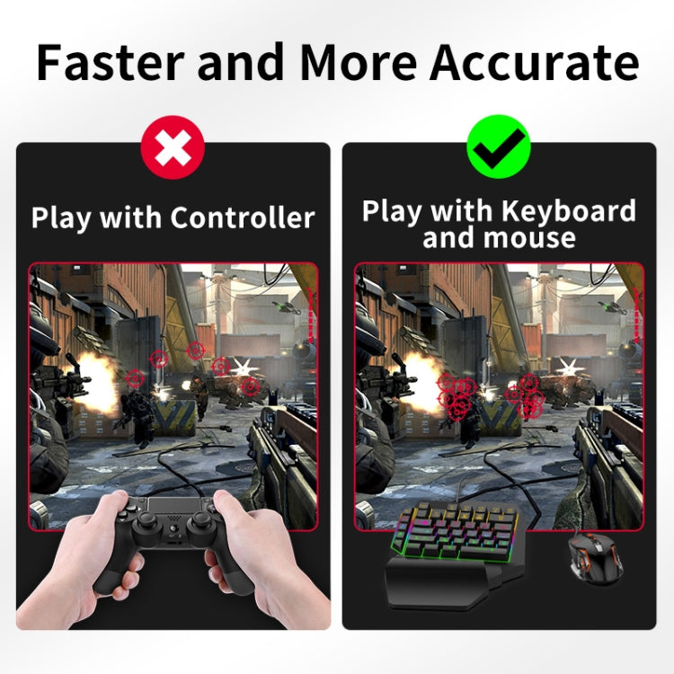 Convertitore di videogiochi 7 in 1 Convertitore di tastiera Mouse Strumento ausiliario di gioco di tiro, 7 in 1 Video Game Converter