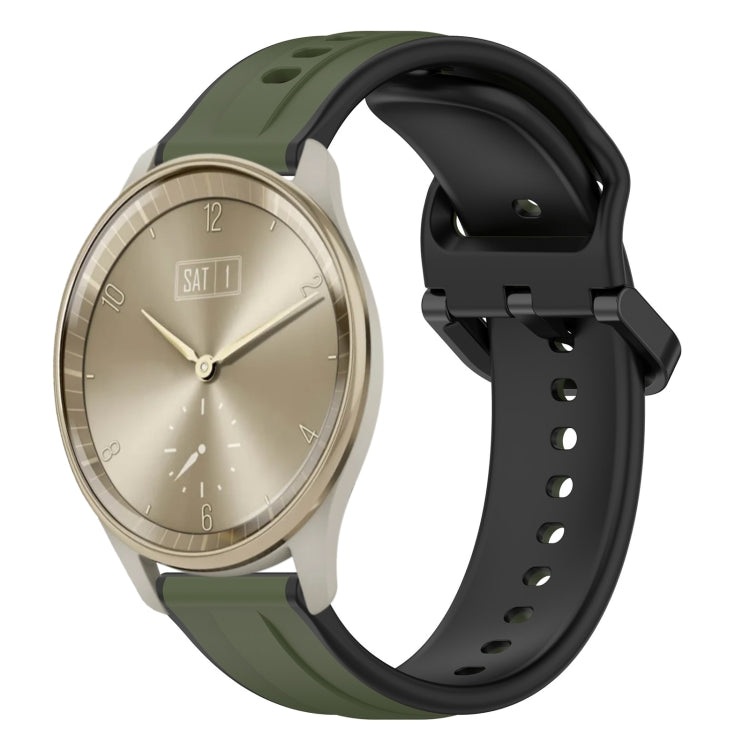 Cinturino in silicone bicolore con anello convesso da 20 mm, For Garmin Vivomove Trend, For Garmin Vivomove Sport