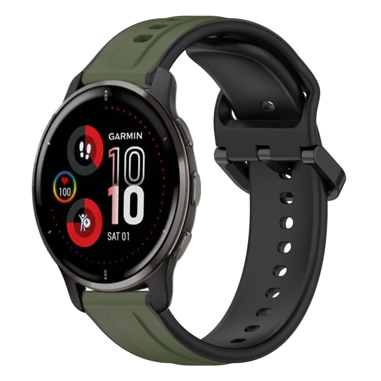 Cinturino in silicone bicolore con anello convesso da 20 mm, For Garmin Venu 2 Plus, For Garmin Approach S40