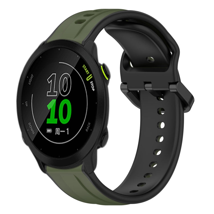 Cinturino in silicone bicolore con anello convesso da 20 mm, For Garmin Forerunner 158, For Garmin Forerunner 55