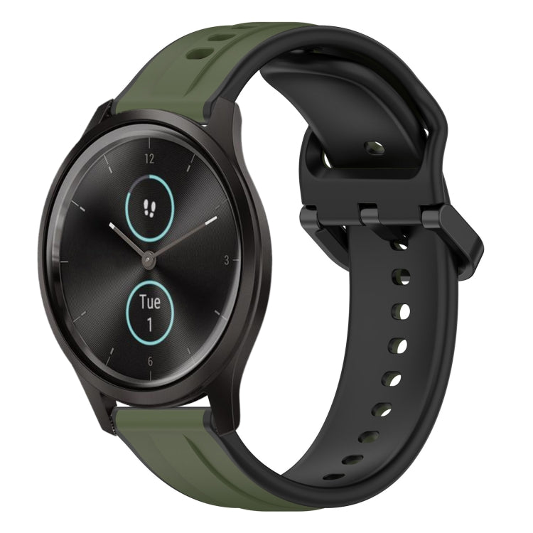 Cinturino in silicone bicolore con anello convesso da 20 mm, For Garmin VivoMove Style, For Garmin VivoMove Luxe