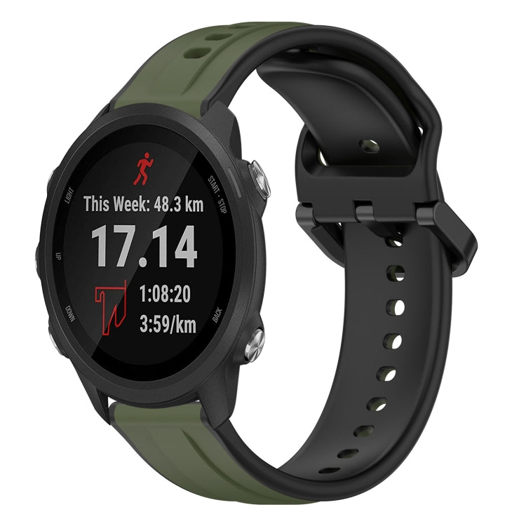 Cinturino in silicone bicolore con anello convesso da 20 mm, For Garmin Forerunner 245, For Garmin Forerunner 245 Music