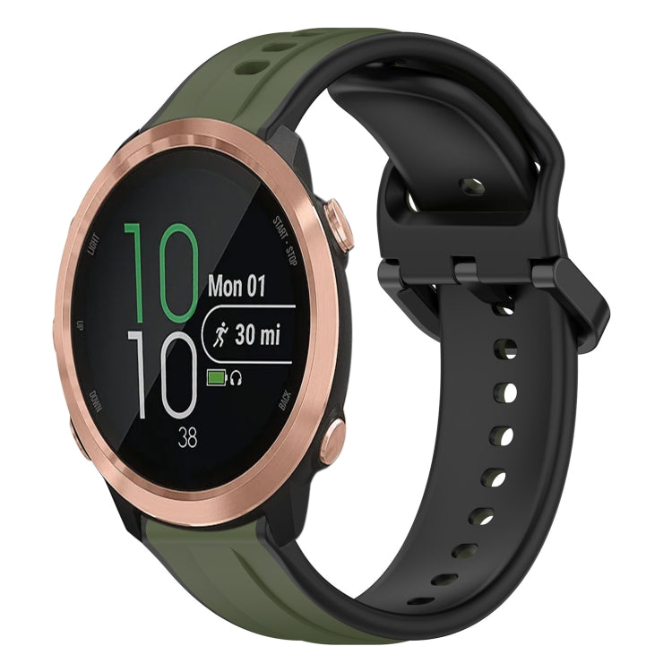 Cinturino in silicone bicolore con anello convesso da 20 mm, For Garmin Forerunner 645, For Garmin Forerunner 645 Music