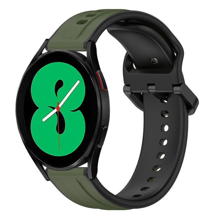 Cinturino in silicone bicolore con anello convesso da 20 mm, For Samsung Galaxy Watch 4 44mm, For Samsung Galaxy Watch 4 40mm