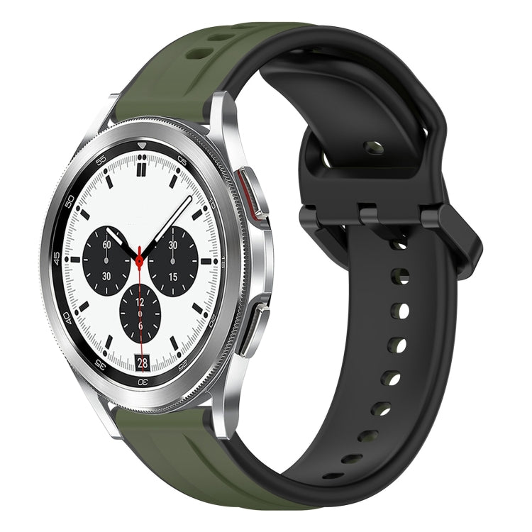 Cinturino in silicone bicolore con anello convesso da 20 mm, For Samsung  Galaxy Watch 4 Classic 42mm, For Samsung  Galaxy Watch 4 Classic 46mm