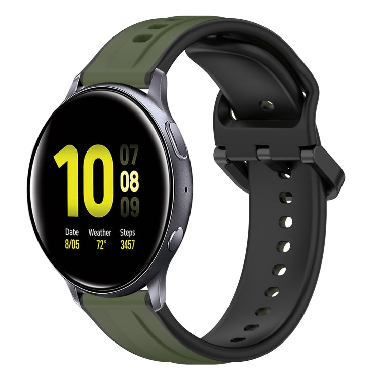 Cinturino in silicone bicolore con anello convesso da 20 mm, For Samsung Galaxy Watch Active 2 40mm, For Samsung Galaxy Watch Active 2 44mm